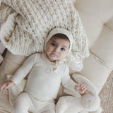 Emblem Embroidered Layette Set - Cream/Pink