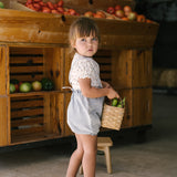 Denim Suspender Shorts - Black Denim