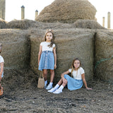 Denim Suspender Shorts - Black Denim