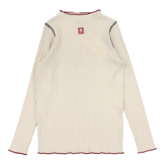Contrast Funnel Neck-Ecru