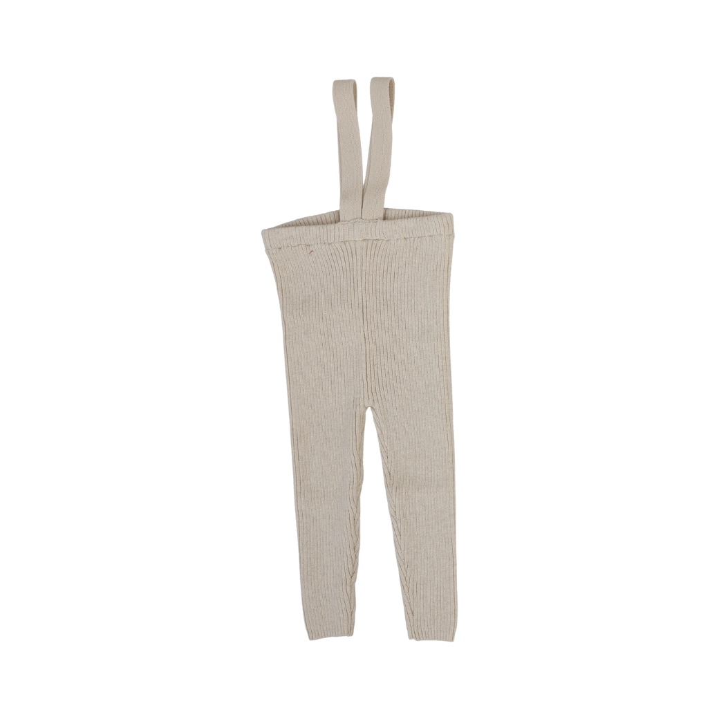 Knit Suspender Leggings - Ecru