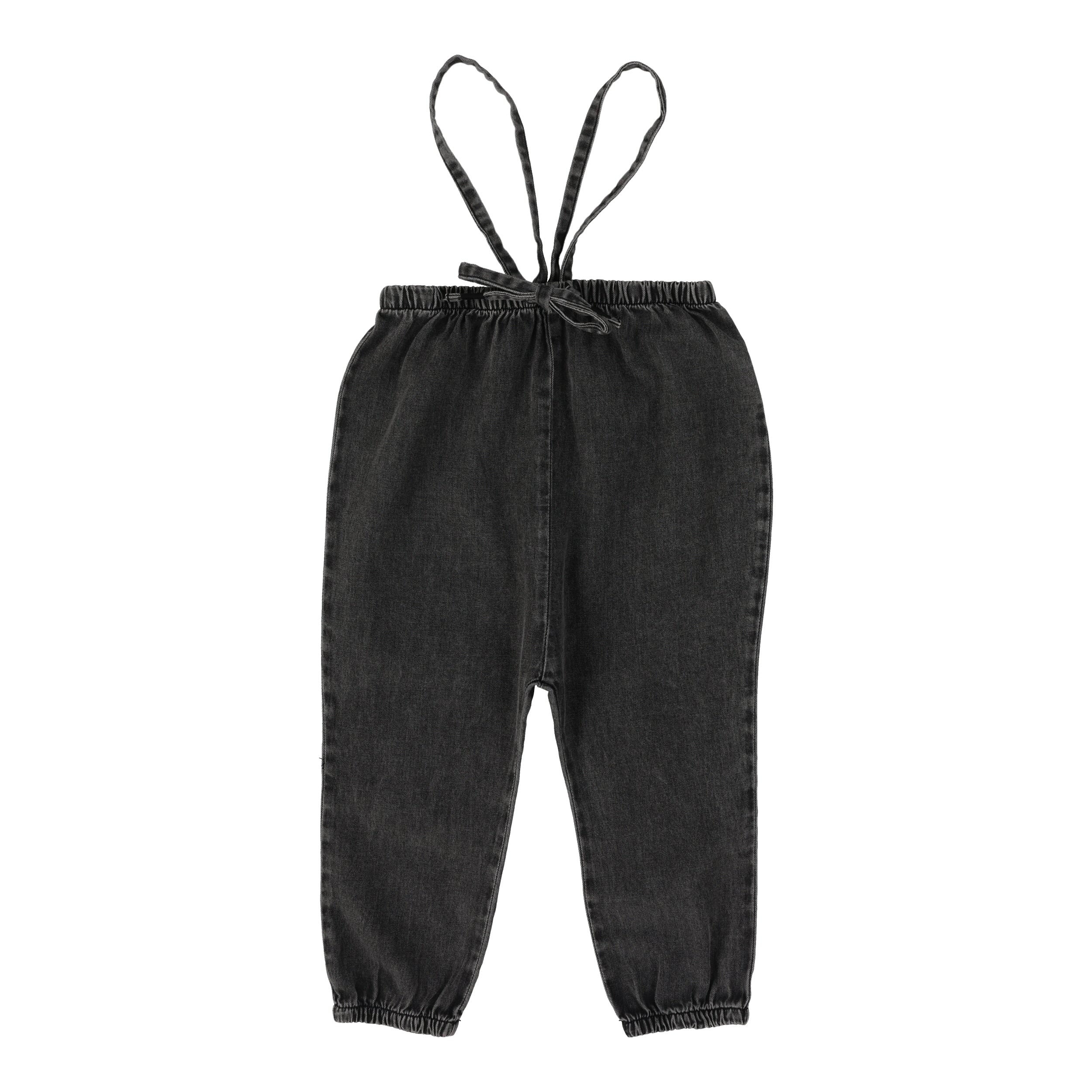 Denim Suspender Pants - Black Wash
