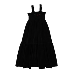 Velour Smocked Maxi-Black