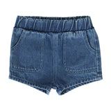 Pull On Shorts - Blue Denim