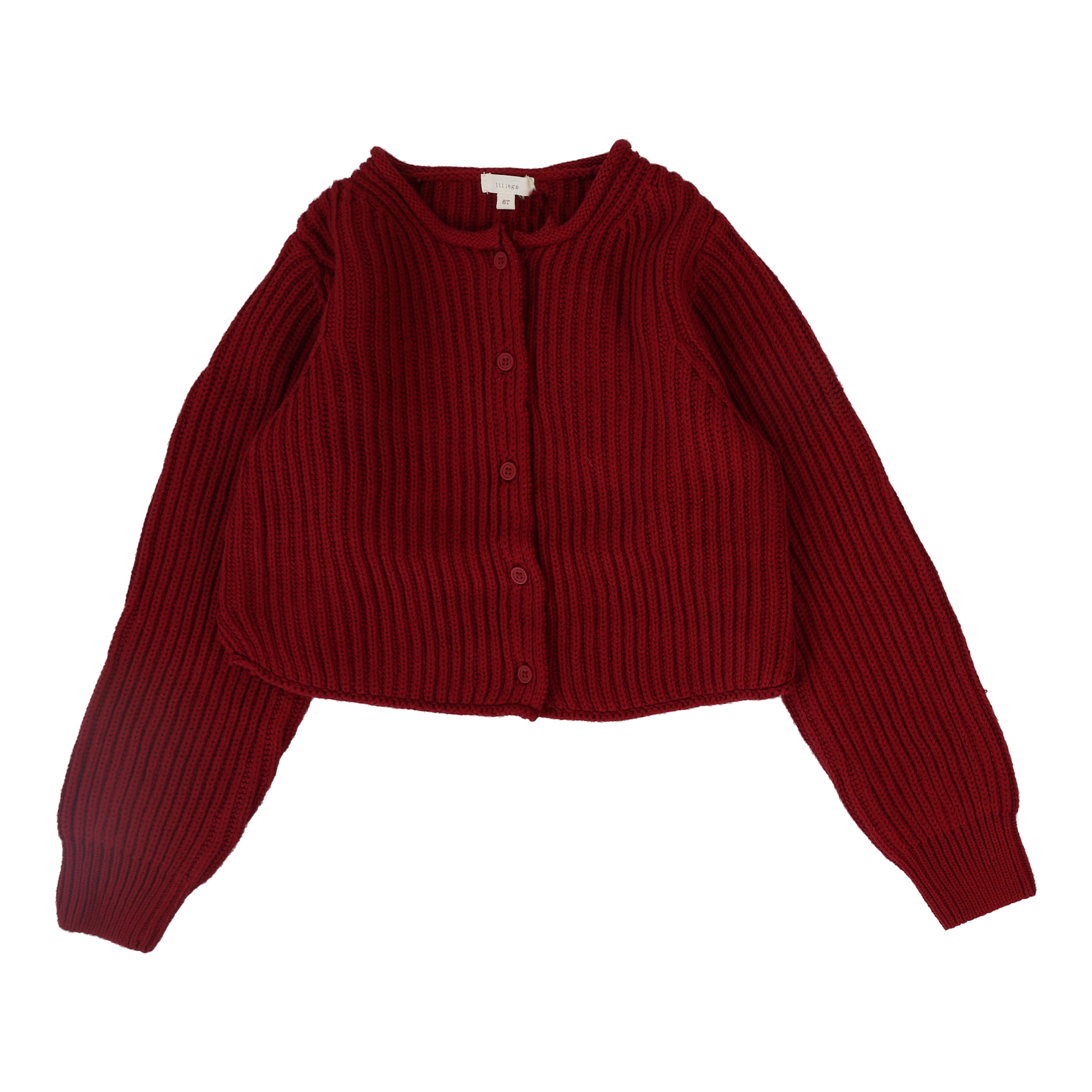 Knit Cardigan -Deep Red
