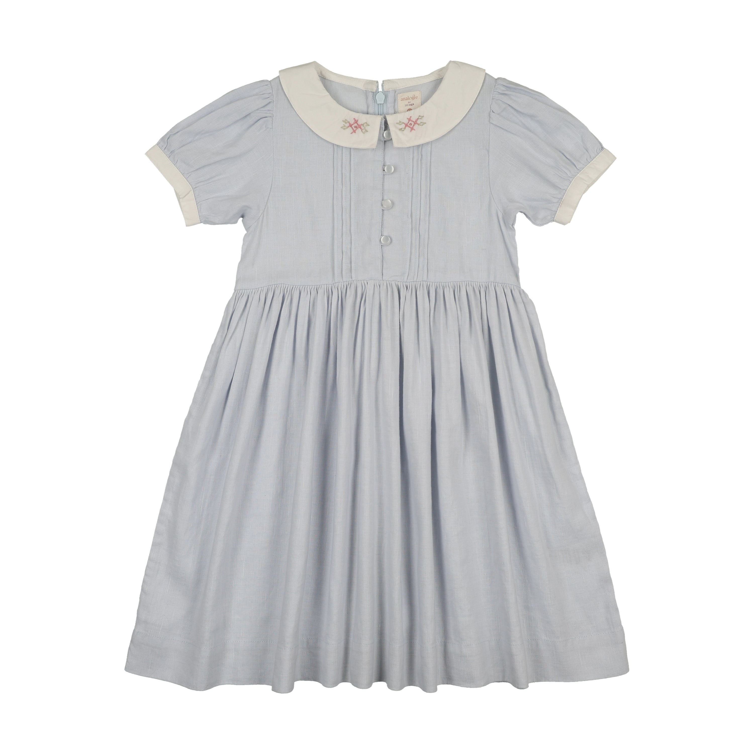 Pintuck Collar Dress SS-Clear Blue Lil Legs Baby Pintuck Collar Dress SS-Clear Blue Lil Legs Baby