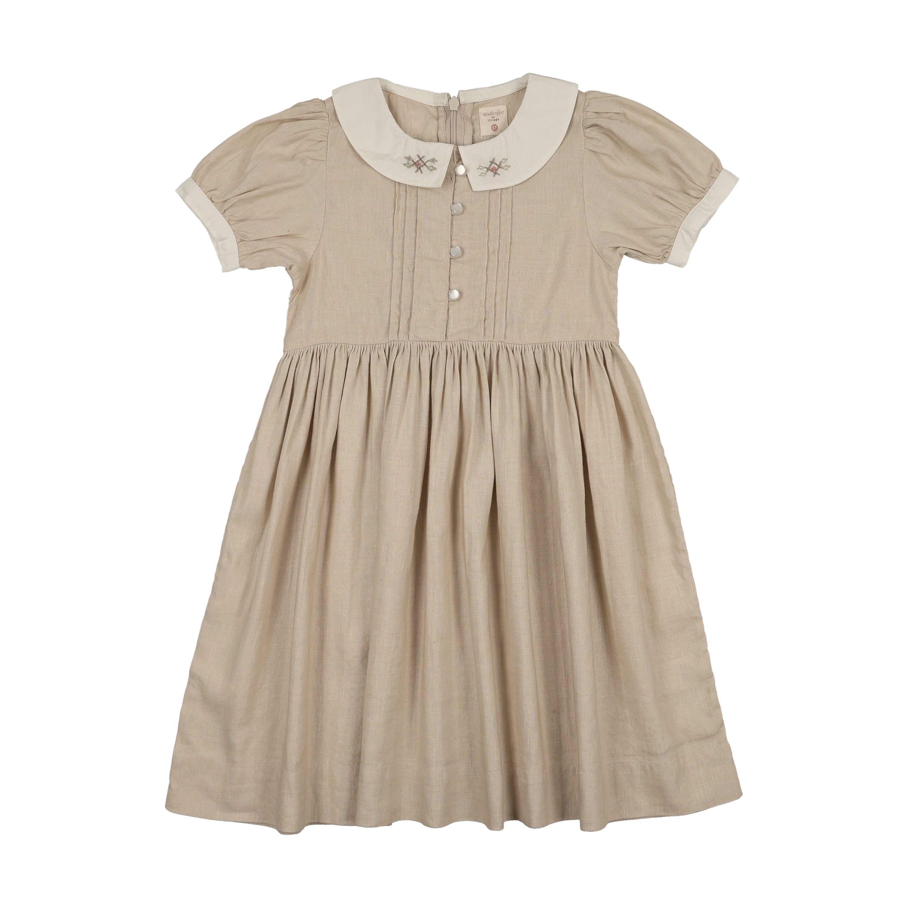 Analogie Wheat Pintuck Collar Dress 3T / Wheat Analogie Wheat Pintuck Collar Dress 3T / Wheat
