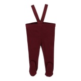 Footed Suspender Leggings-Wine