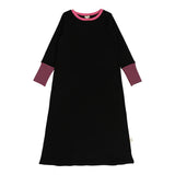 Striped Cuff Night Gown-Black/Hot Pink