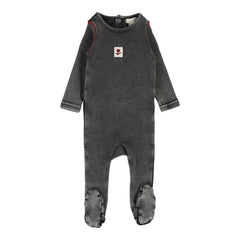 Contrast Footie-Black Wash Girl