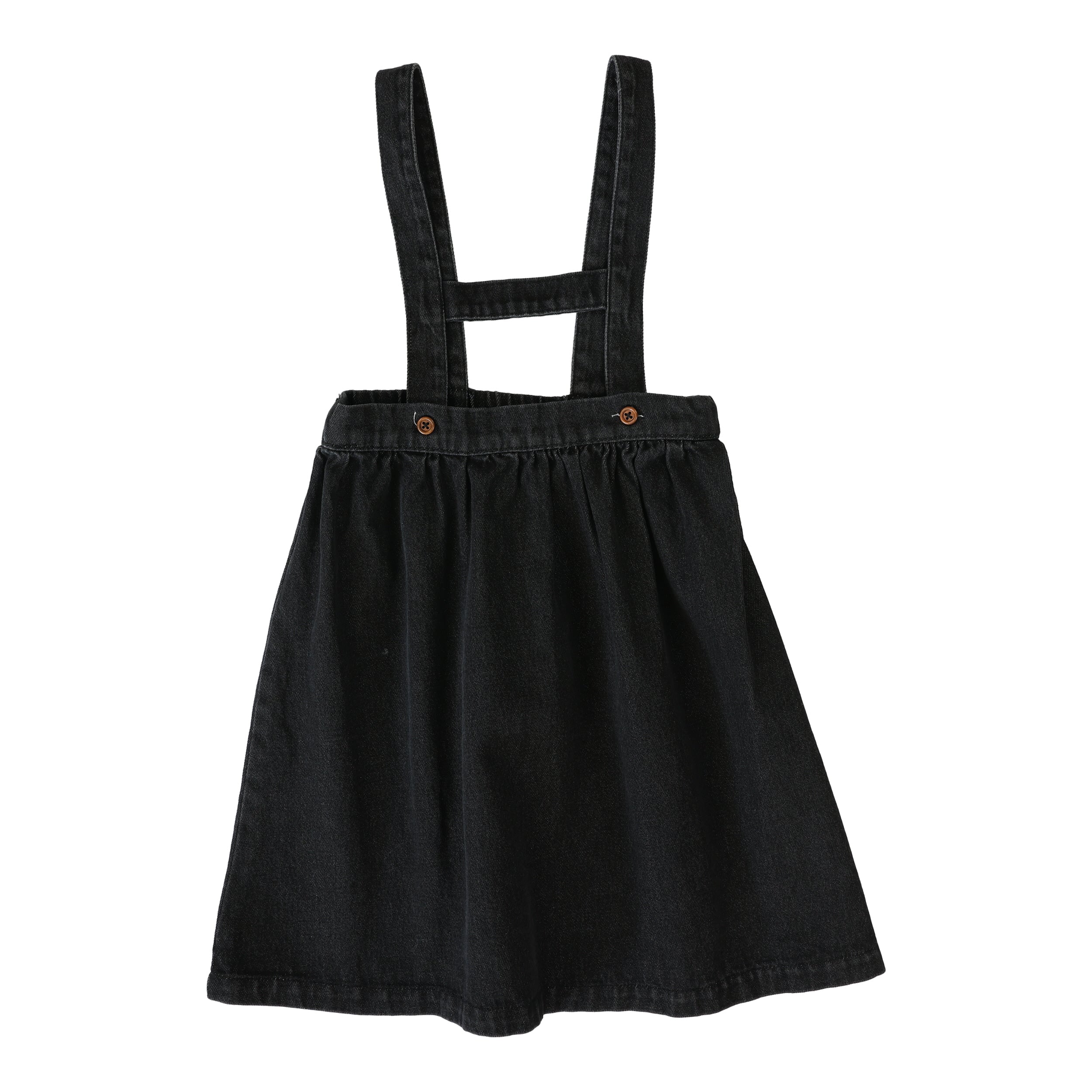 Strap Denim Jumper-Black Denim