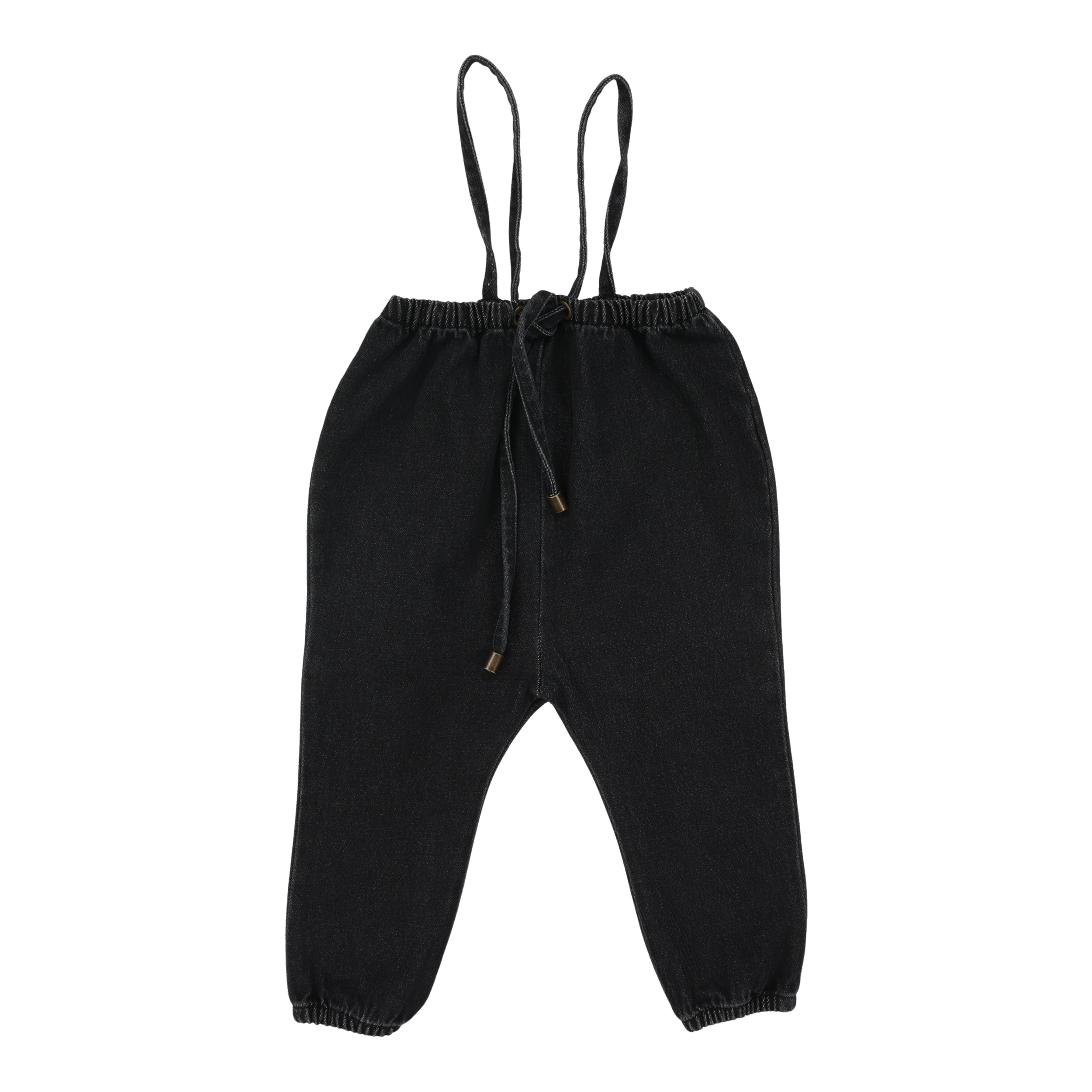 Denim Suspender Pants - Black Denim