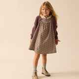 Home Garden Laced Trimmed Dress-Oxford Tan Print