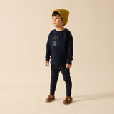Sweet Campaign Boys Embroidered Sweatshirt-Navy