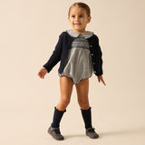 Plaid Edition Girls Romper-Dried Blue Plaid
