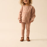Cafe Girl Sweatshirt Set-Dried Rose