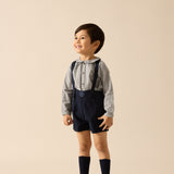 Boys Overall Shorts-Navy