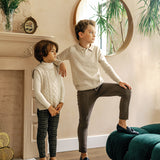 Basic Knit Stretch Pants With Seam