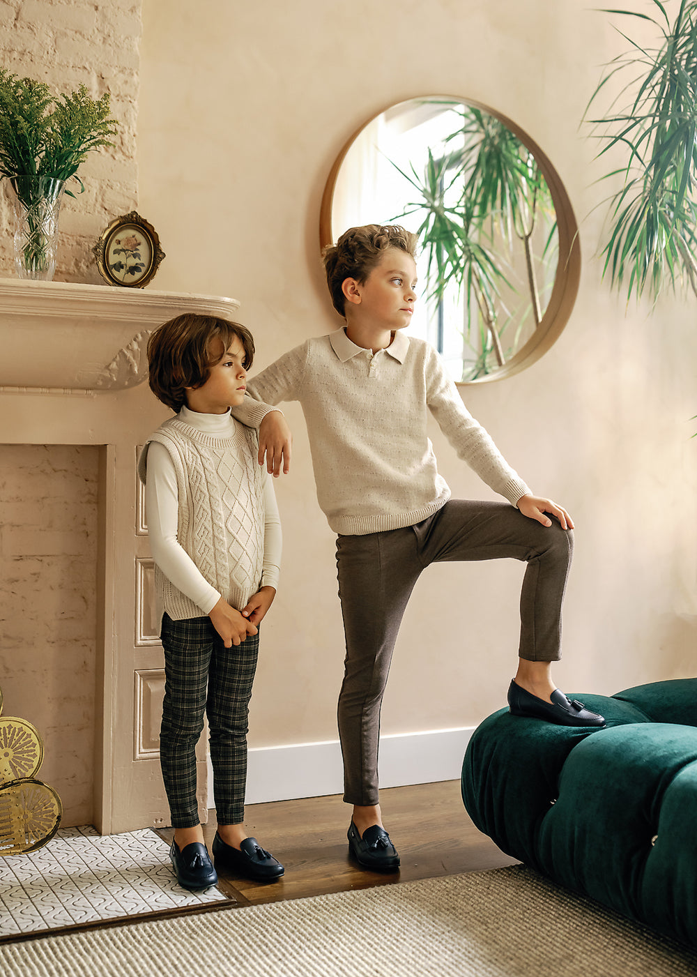 Basic Knit Stretch Pants With Seam - Heather Grey