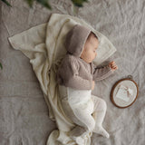 Bitsy floral footie set-cream/pink