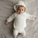 Bitsy floral footie-cream/oat