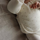 Padded bitsy floral jacket-cream/pink