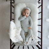 Gingham bebe footie set-off navy