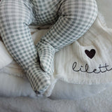 Gingham bebe footie set-off navy