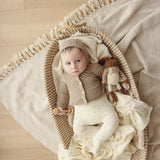 Knit Pointelle Cardigan - Taupe