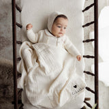 Le bebe knit cardigan-cream/pink