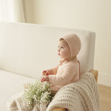 Linear Printed Footie Set - Shell Pink