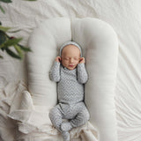 Cherry blossom layette set-pale blue