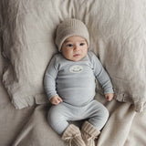 Velour patch footie-light blue