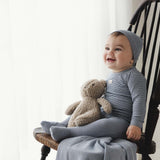 Striped bebe layette set-off navy
