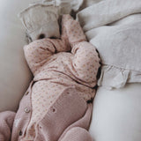 Cherry blossom footie set-pale pink