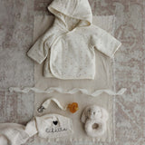 Padded bitsy floral jacket-cream/oat