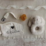 Bitsy floral pacifier clip-cream/oat