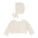 Popcorn Weave Cardigan Set - Cream