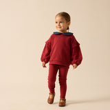 Sweet Campaign Toddler Ruffle Sweatshirt Set-Vintage Red