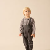 Boys Long Romper-Mid Grey