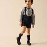 Boys Overall Shorts-Chocolate Brown