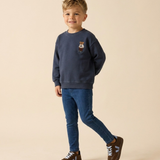 Bear Sweatshirt Boy-Vintage Indigo Embroiedered