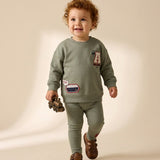 Patch Toddler Set-Dried Green
