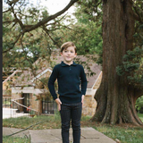 Boys Knit Polo-Chocolate Brown
