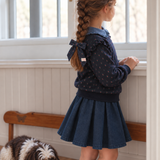 Denim Day Bow Clip- Navy Tulip