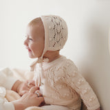 Popcorn Weave Cardigan Set - Petal