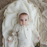 Embroidered Bud Cardigan - Cream/Pink