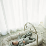 Velour Cardi Layette Set  - Dusty Blue