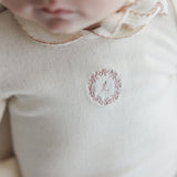 Emblem Embroidered Layette Set - Cream/Pink