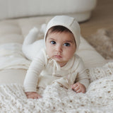 Emblem Embroidered Layette Set - Cream/Pink